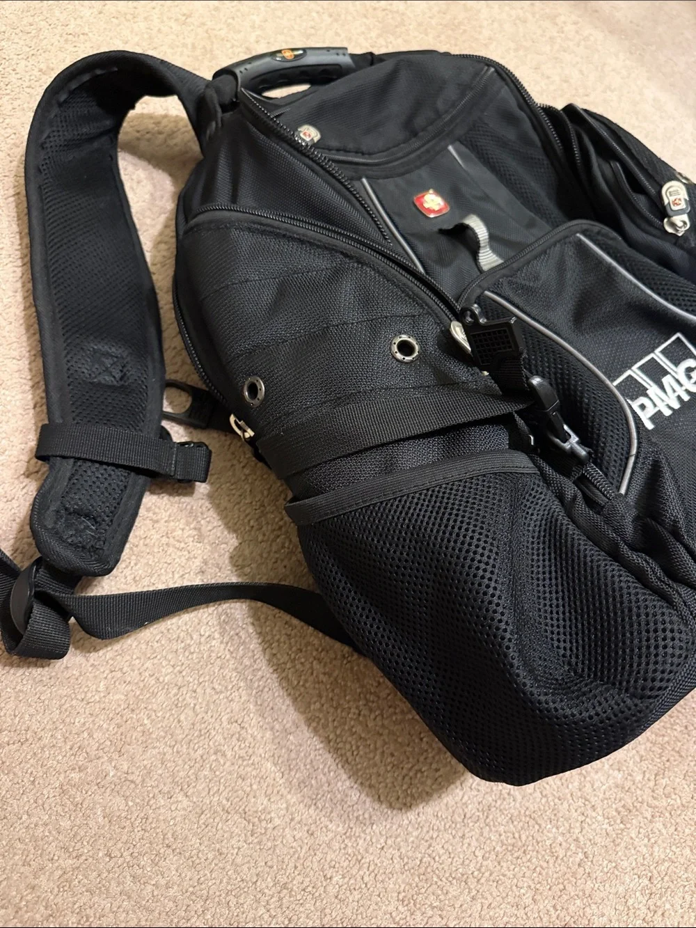 SwissGear Black Backpack with KPMG Logo